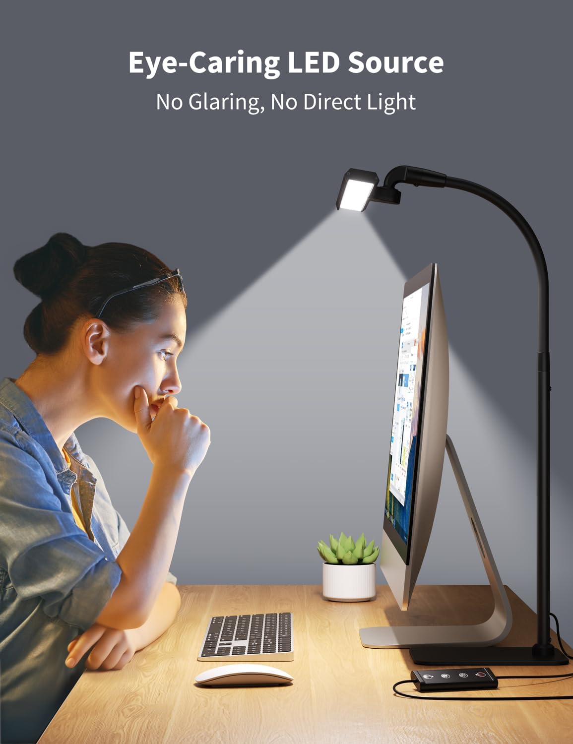 LED Desk Lamps, Tall Desk Light with Base