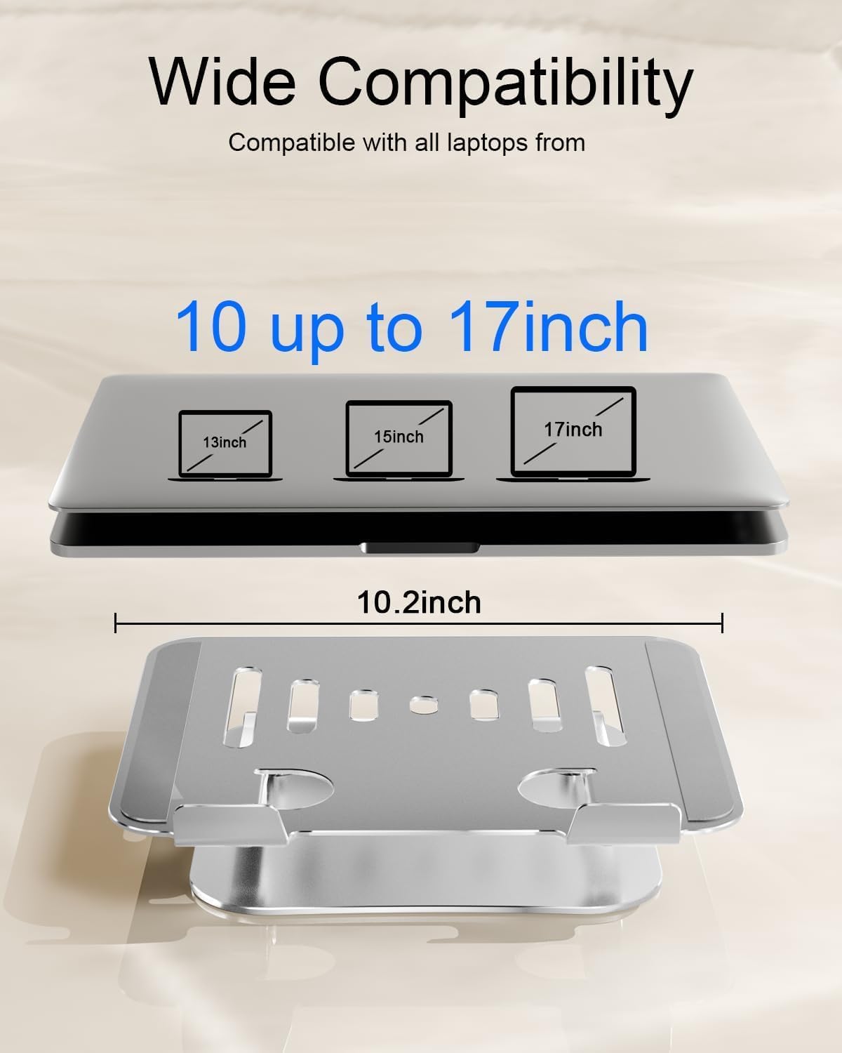 Laptop Stand , Adjustable Metal Foldable Laptop Riser Holder