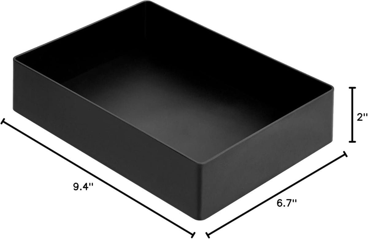 Rectangular Plastic Desk Organizer with Storage Trays, 9.4 x 6.7