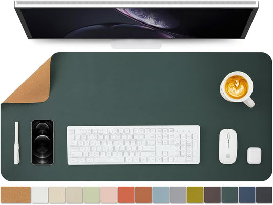 Cork Desk Mat, Dual-Sided Desk Pad