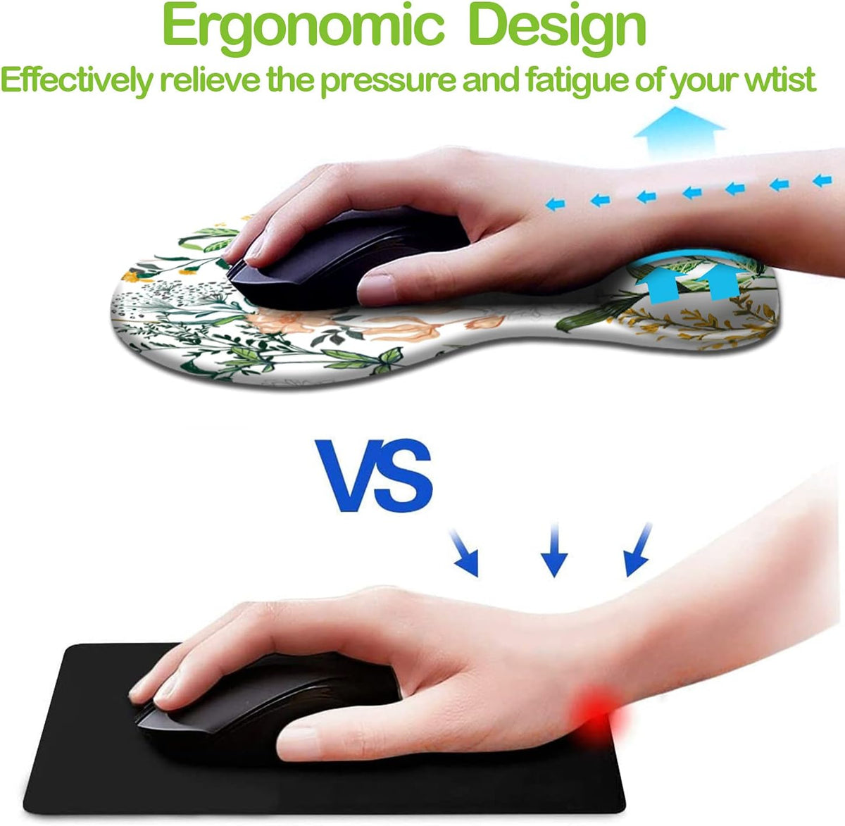 Ergonomic Mouse Pad with Wrist Support, PU