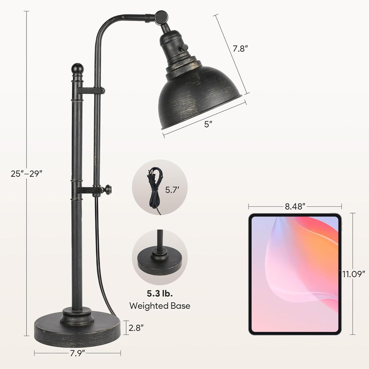 Rustic Desk Lamp Bronze Adjustable