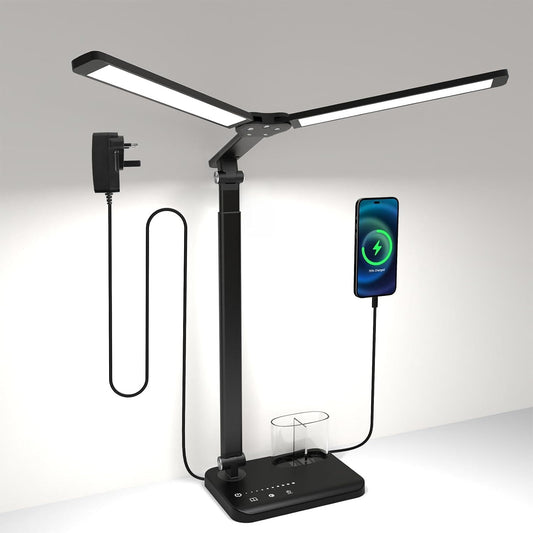 LED Desk Lamp, Dual Heads