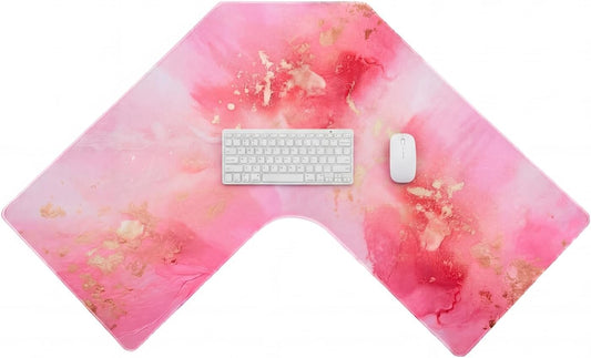 L Shaped Desk Mat, Pink