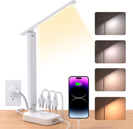 LED Small Desk Lamp Power Strip 5ft Extension Cord