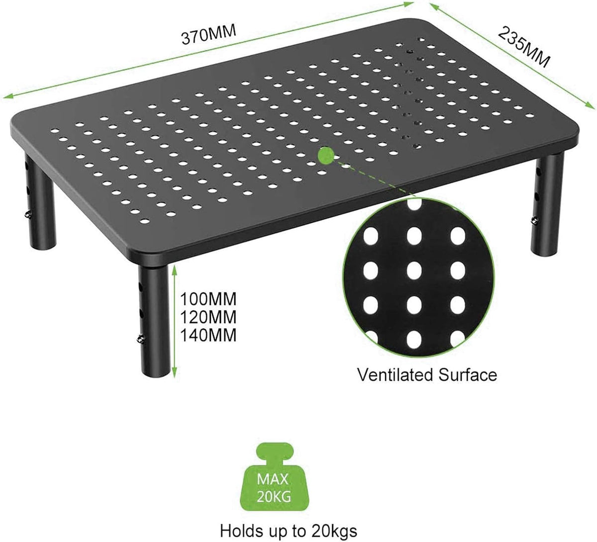 Monitor Stand Riser, Black