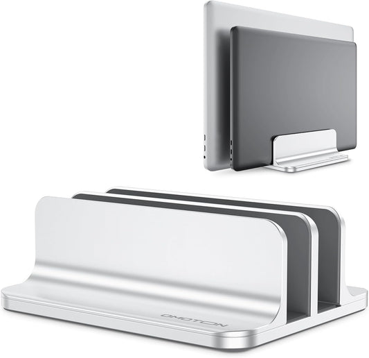 Vertical Laptop Stand [Updated Double Version], Silver