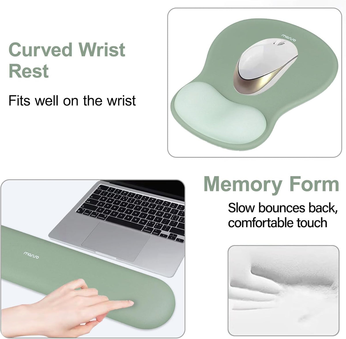 Wrist Rest Support, Green, Silicone