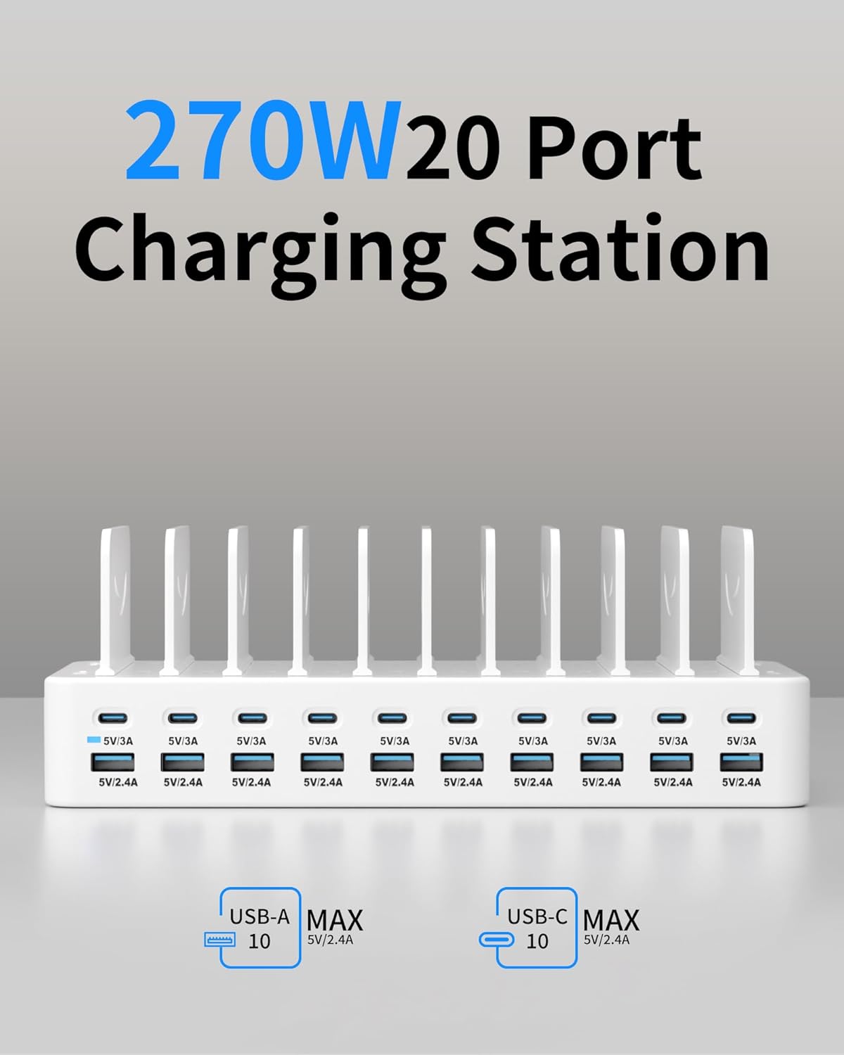 270W Charging Station, White