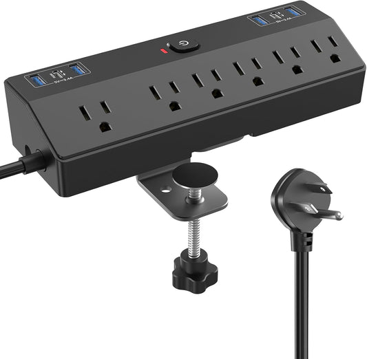 Desk Clamp Power Strip with 40W Fast Charging Station