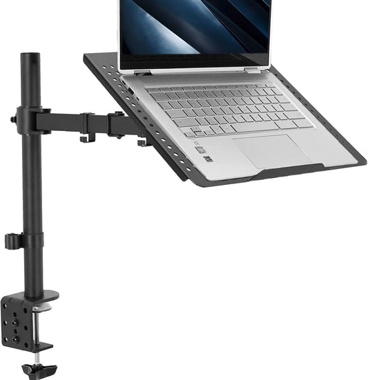 Single Laptop Notebook Desk Mount Stand, Black