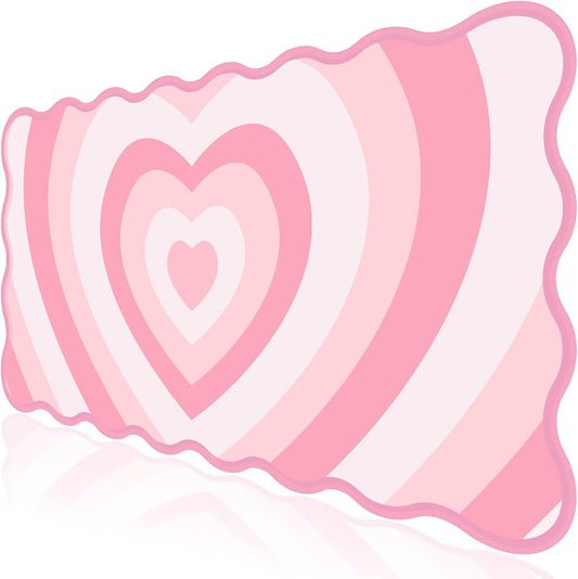 Pink Mouse Pad, Cute Desk Mat XXL Large Scalloped Gaming Mousepad