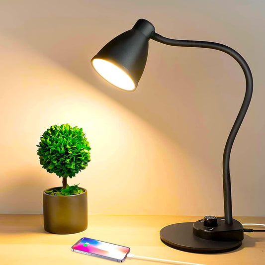 LED Desk Lamp with USB Charging Port 3 Color Modes Dimmable Reading