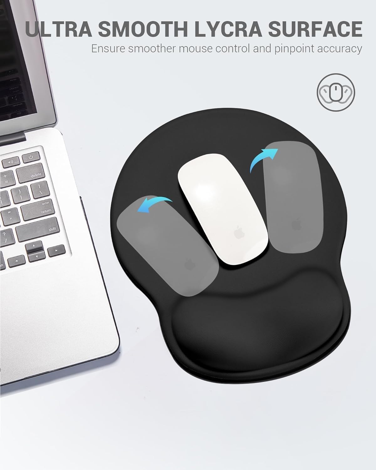 Ergonomic Mouse Pad with Wrist Rest, Black, Large