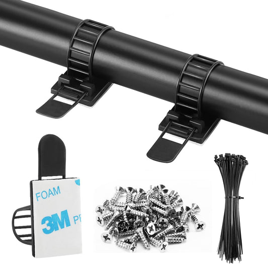 Adhesive Cable Management Clips with Zip Ties