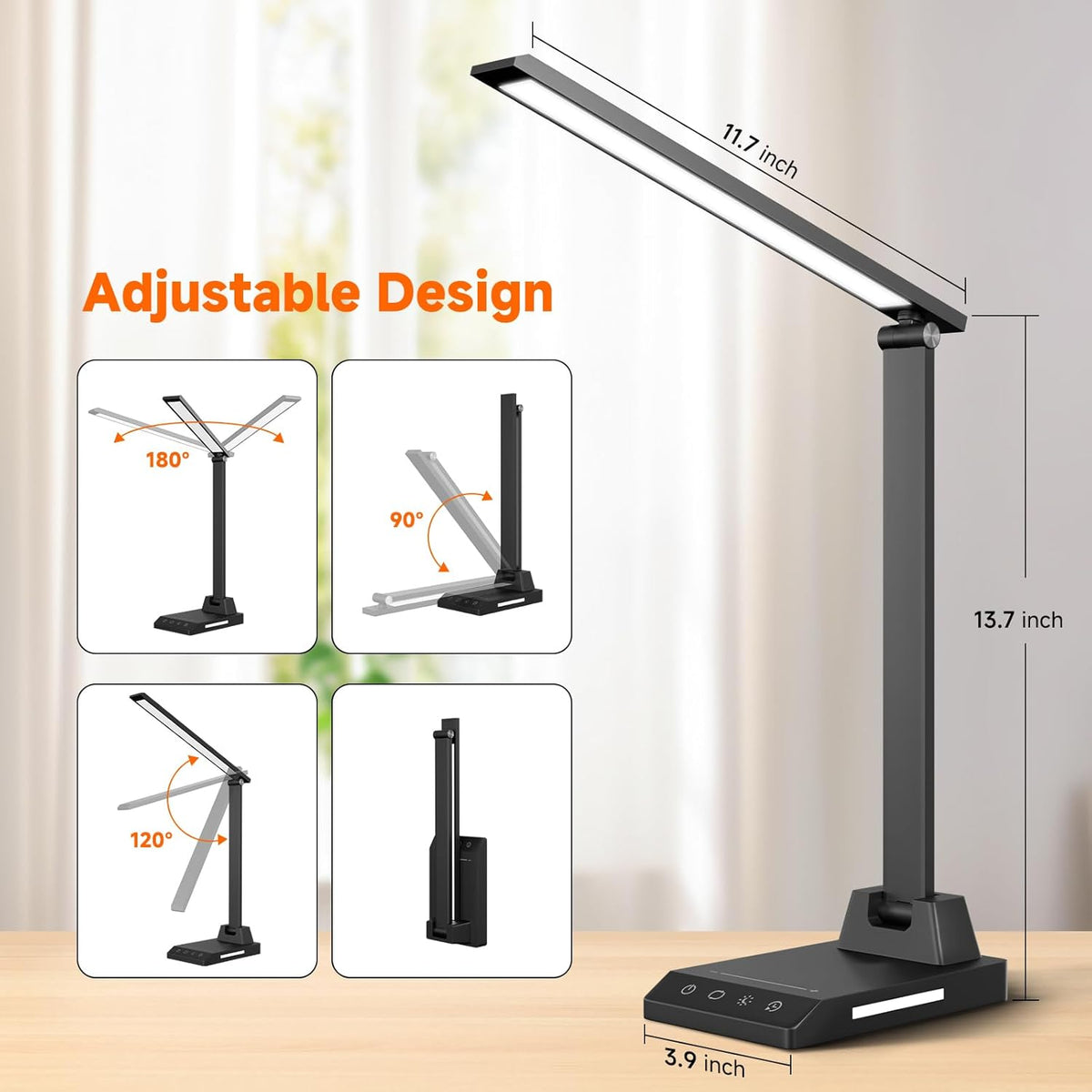 LED Desk Lamp with USB-C Charging Port
