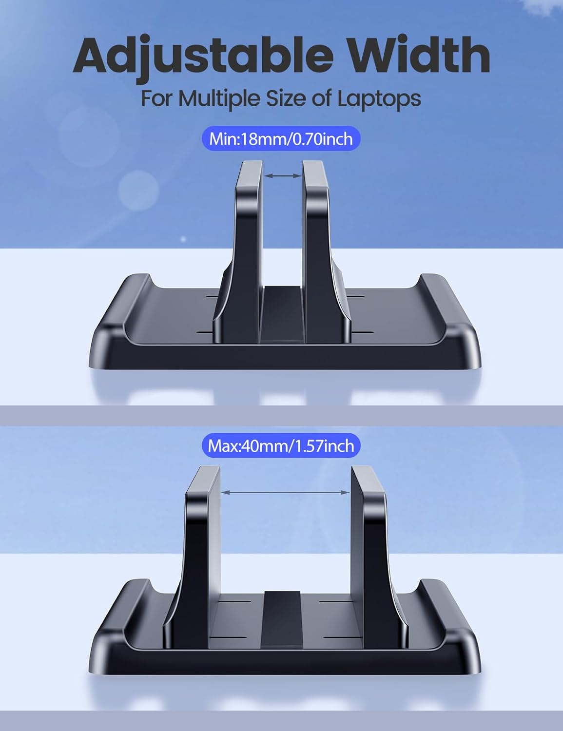 Vertical Laptop Stand Holder Organizer Plastic Adjustable Desktop