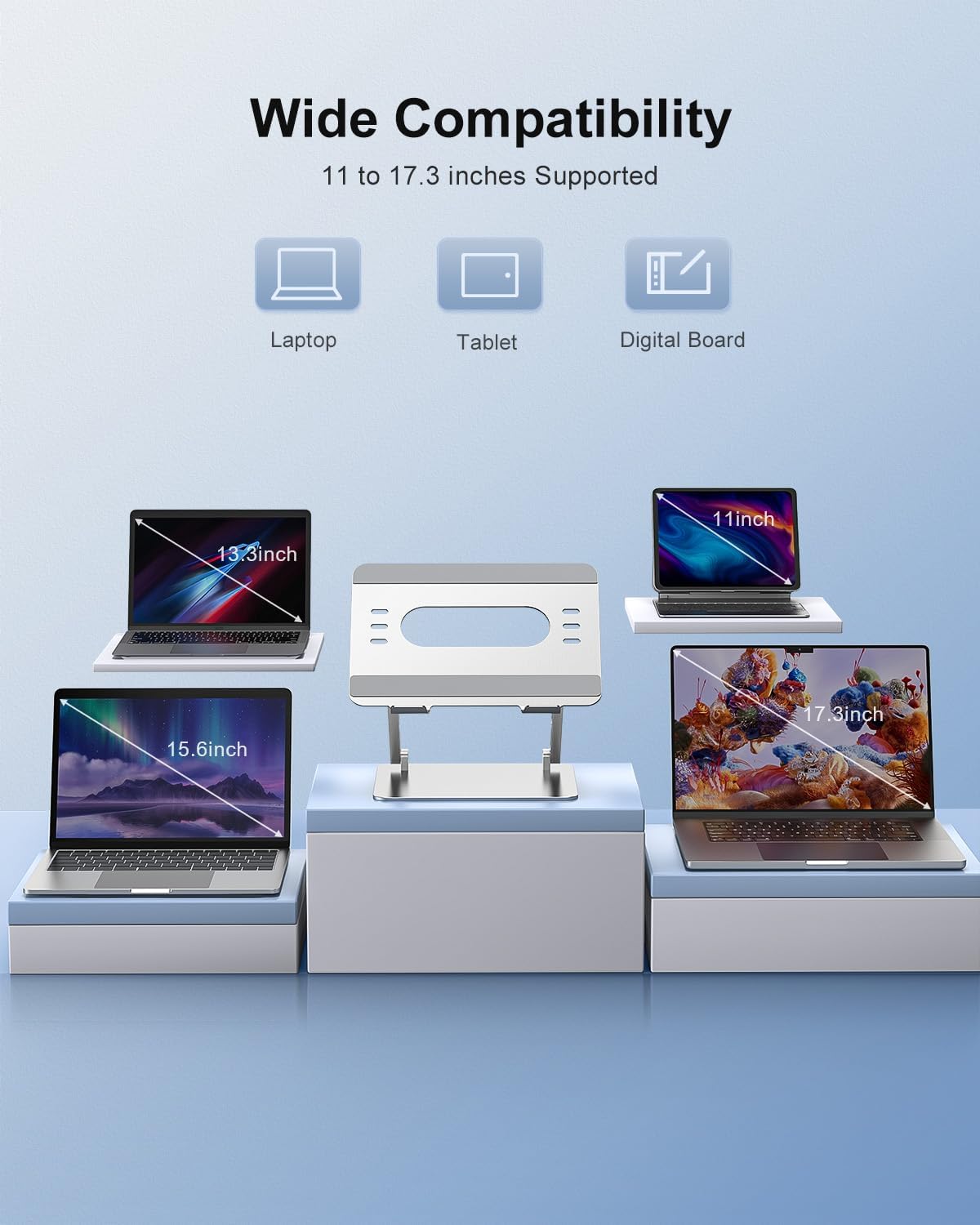 Adjustable Laptop Stand Ergonomic Computer Riser Aluminum Laptop