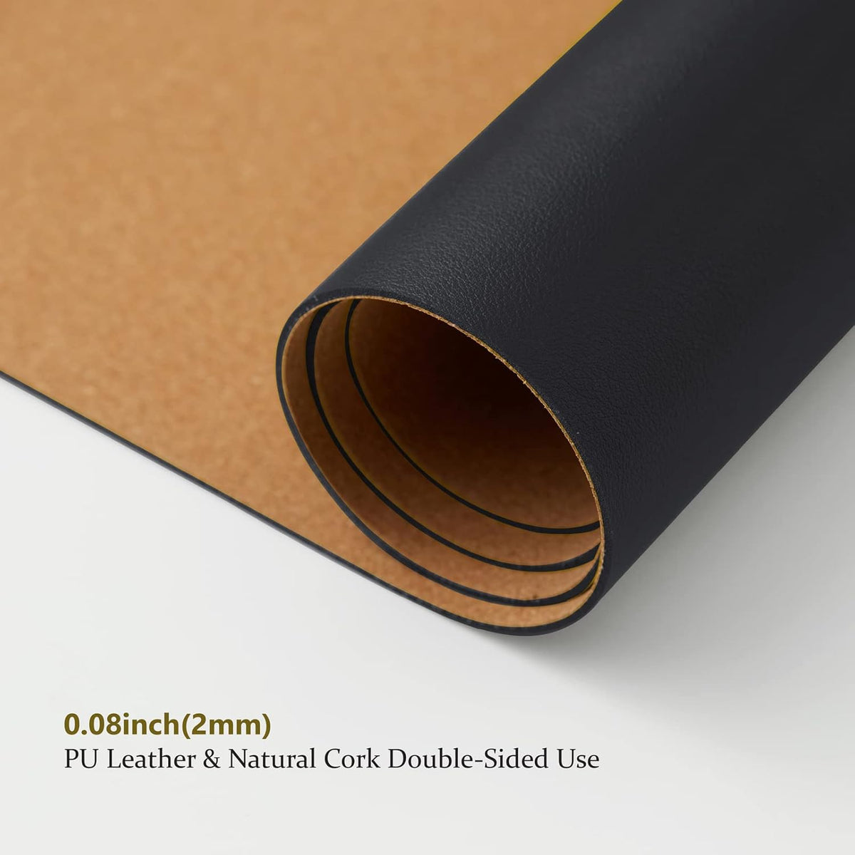Large Cork Desk Mat, 47.2"x 17" Desk Pad, 47.2x 17, Black