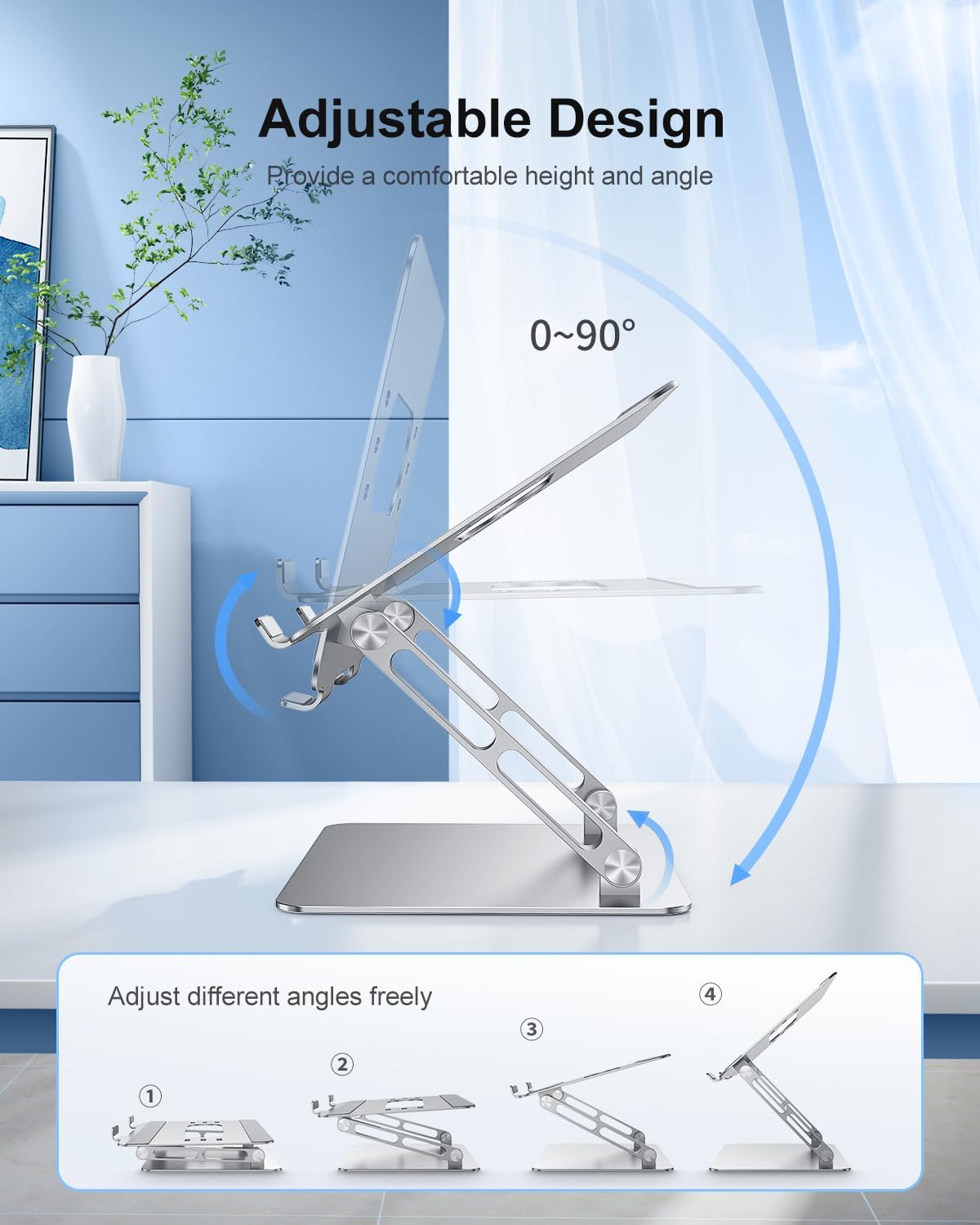 Adjustable Laptop Stand Ergonomic Computer Riser Aluminum Laptop