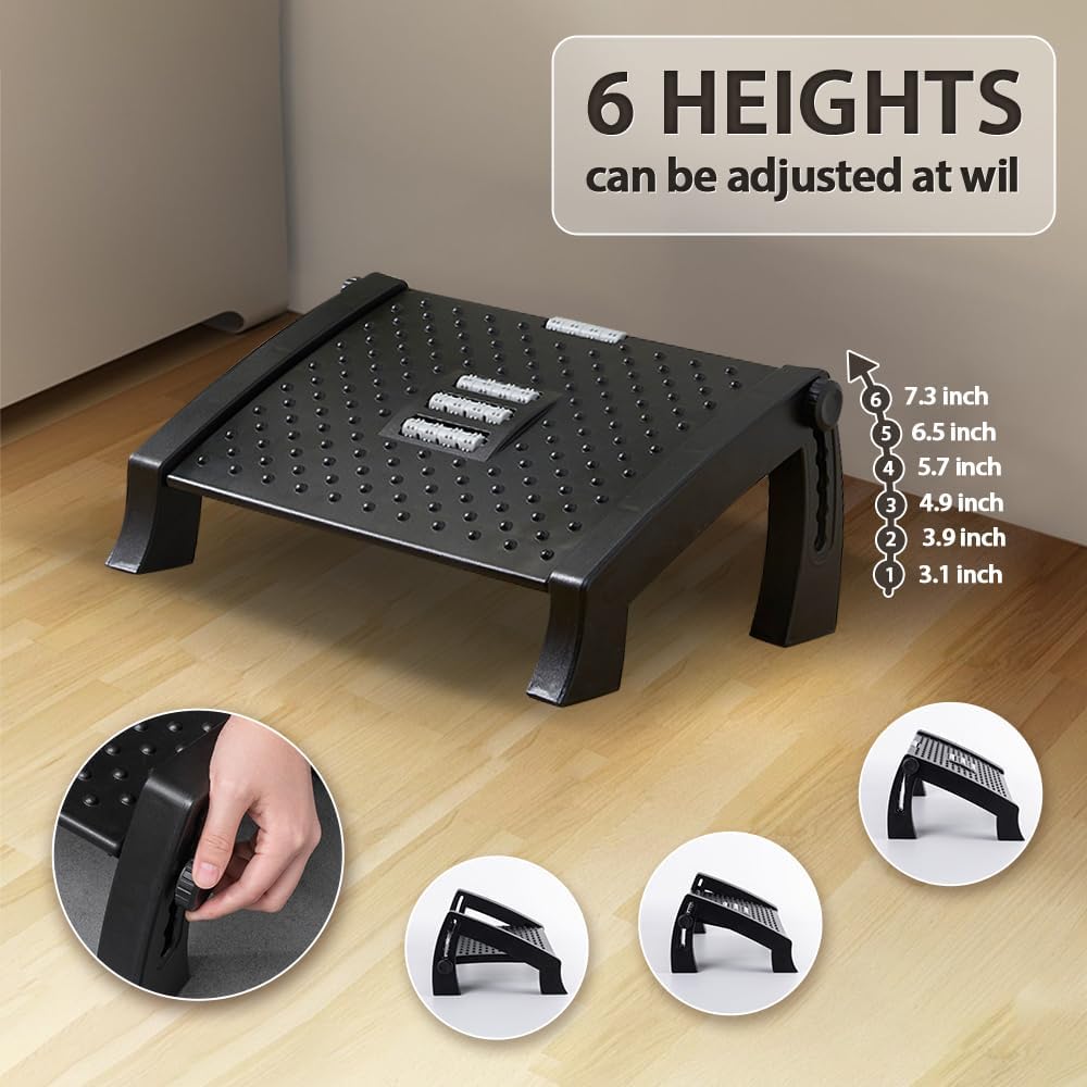 Foot Rest, Six Heights Adjustable Foot Rest