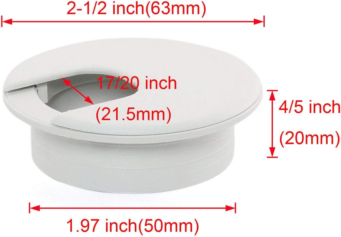 2 Inch Desk Wire Cord Cable Grommets Hole Cover, 2pcs