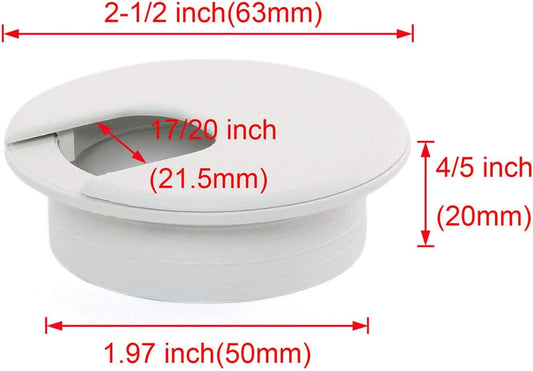 2 Inch Desk Wire Cord Cable Grommets Hole Cover, 2pcs