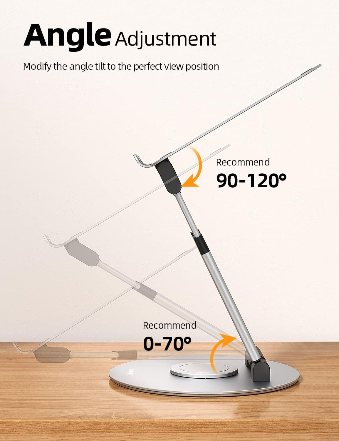 Telescopic 360 Rotating Laptop Stand, Silver