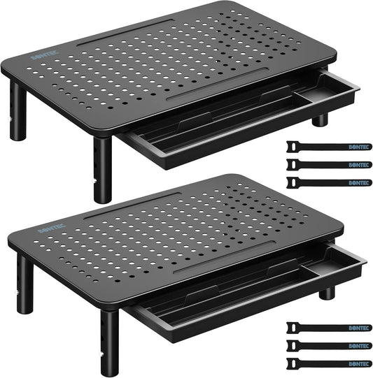 Adjustable Monitor Stand Riser with Drawer