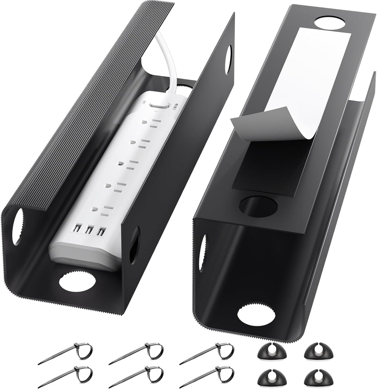 Cable Management Under Desk, 2 Pack