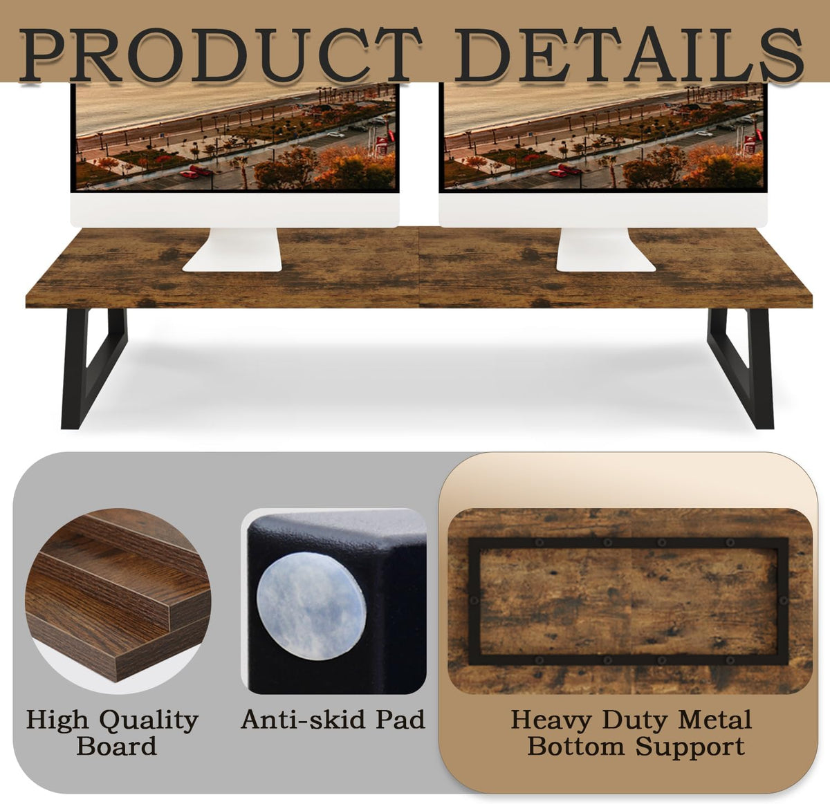 31.5 inch Dual Monitor Riser for 2 Monitors