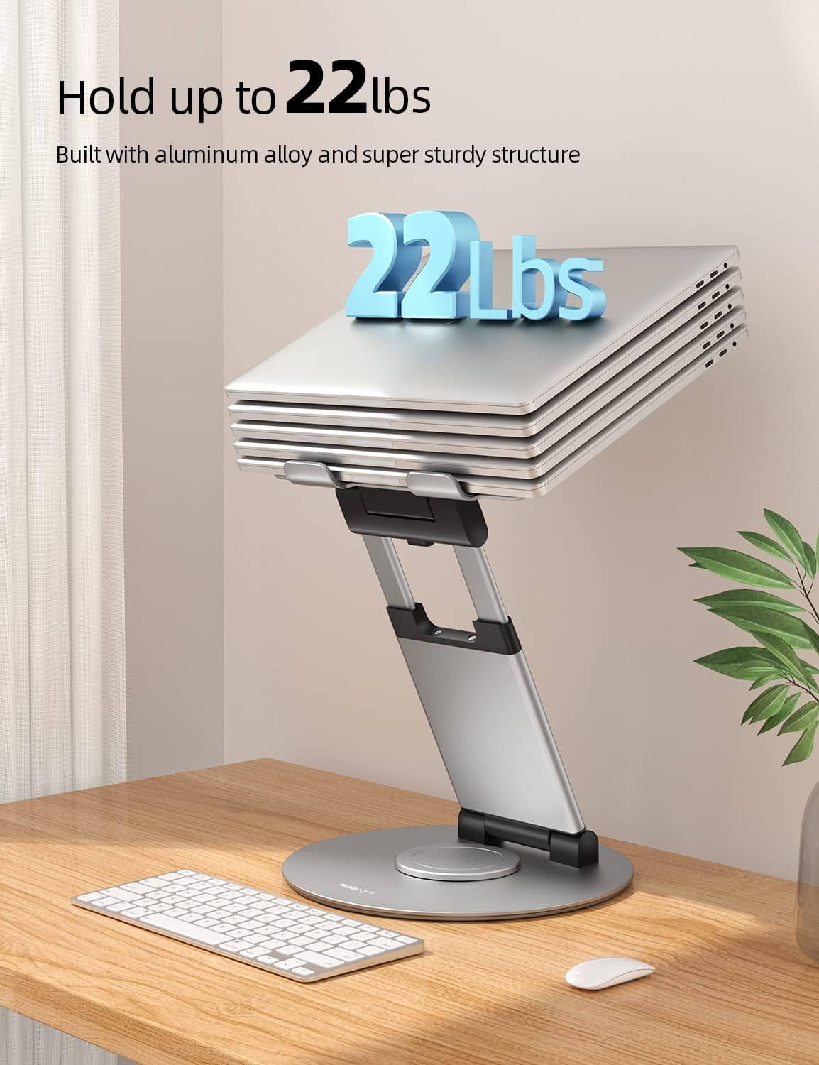 Telescopic 360 Rotating Laptop Stand, Silver