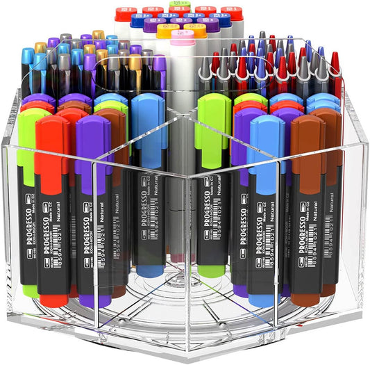 Acrylic Pen Pencil Holder 6 Compartments