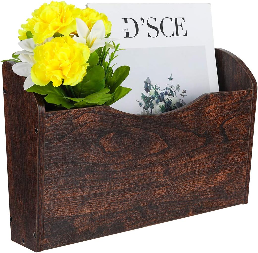 Wall File Holder Wall Mounted Wood Hanging File Organizer