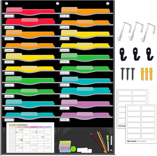 22 Pockets Hanging Wall File Organizer / Letter Size Paper