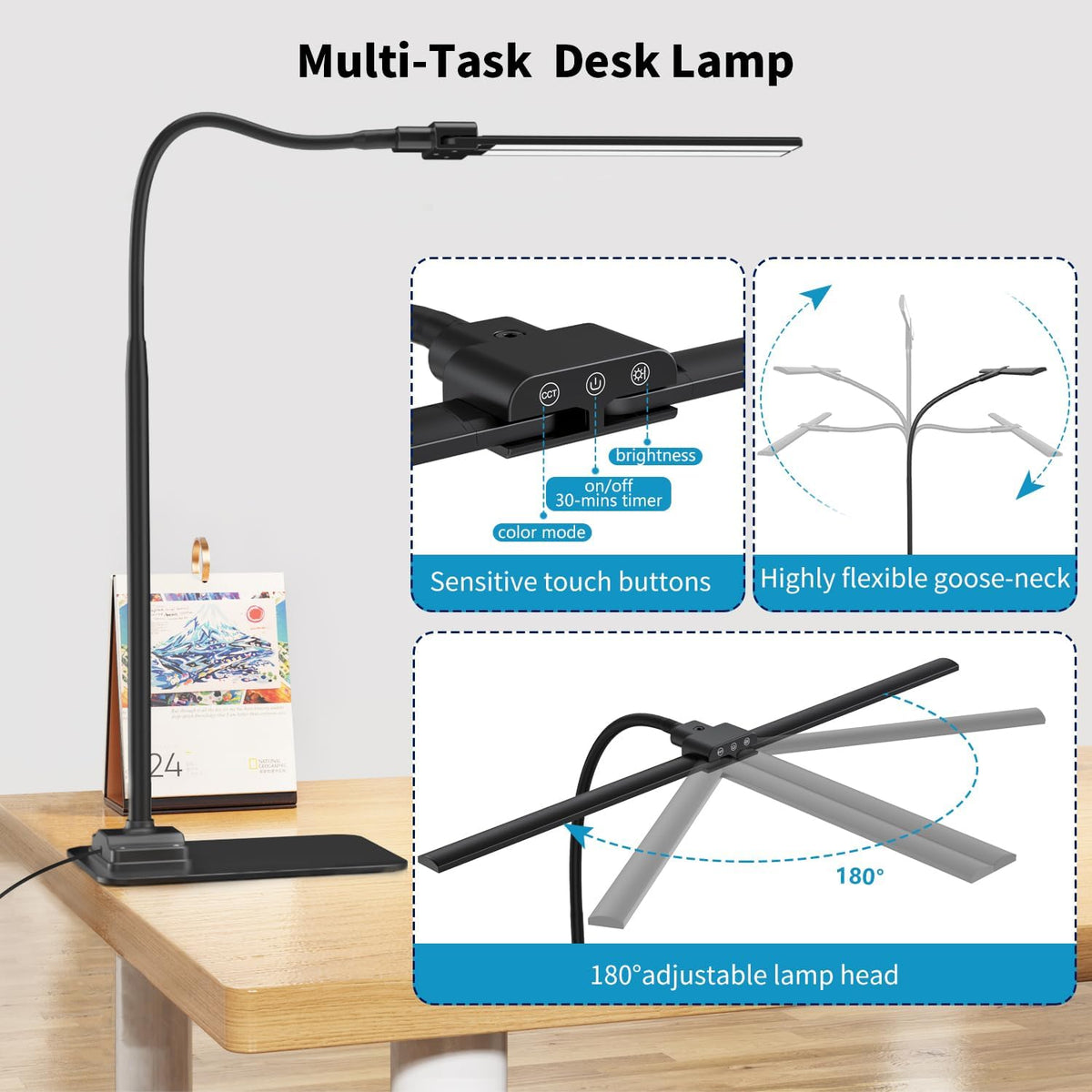 Desk Lamp Double Light: Bright Led Desk Lights