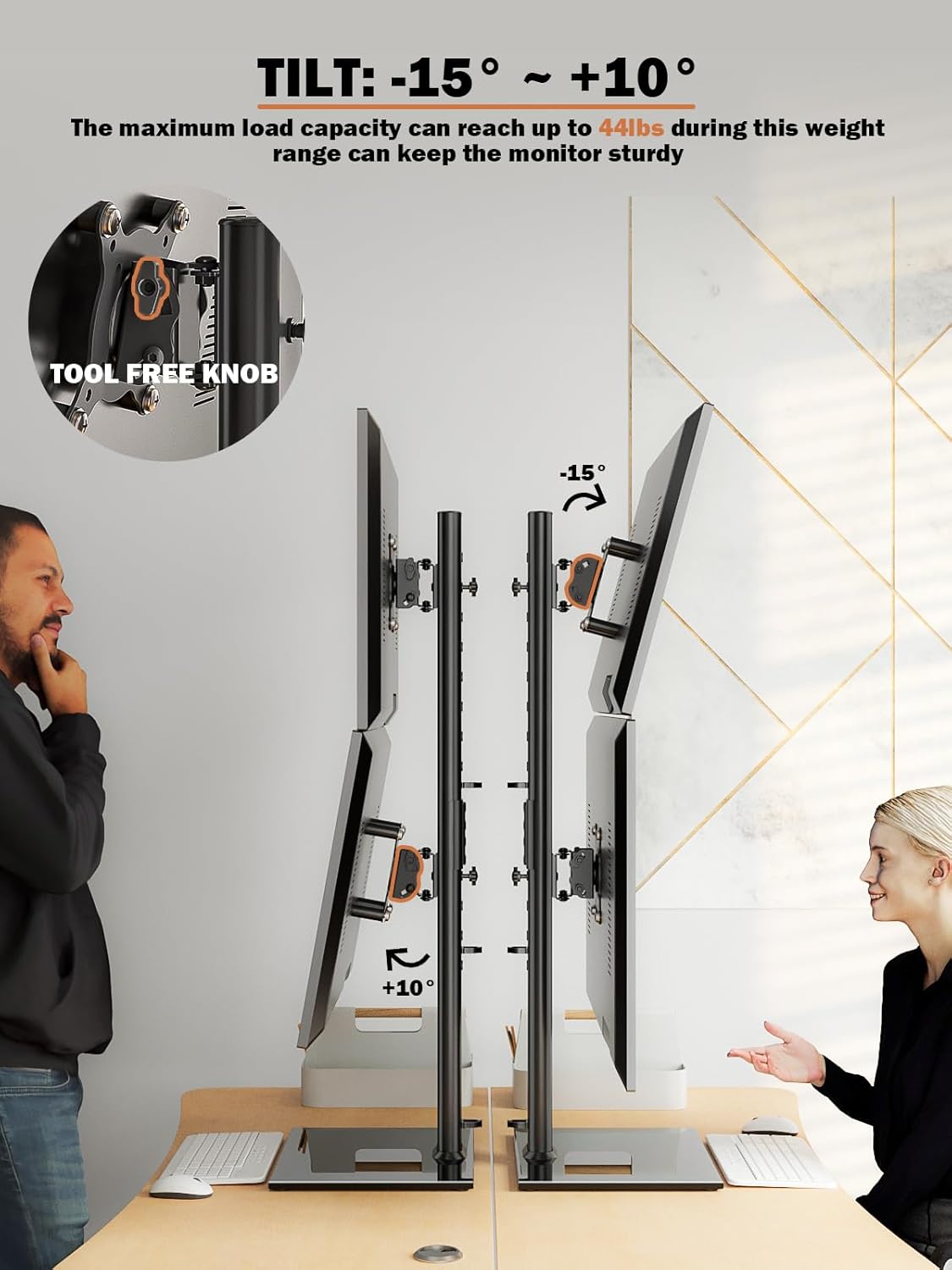 Dual Monitor Stand, 34 Inch