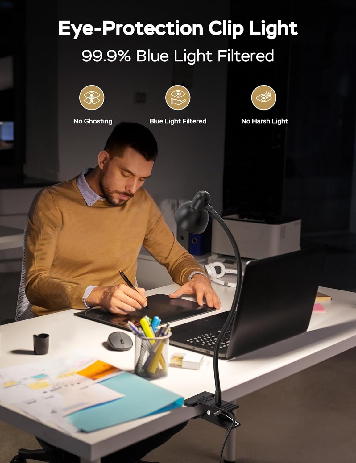 Clip-on Reading Light, 3 Color Modes