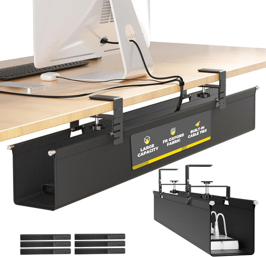 [Upgraded] Large Under Desk Cable Management Tray