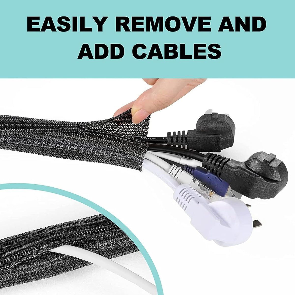 Cable Sleeve, 5ft, 2Pack