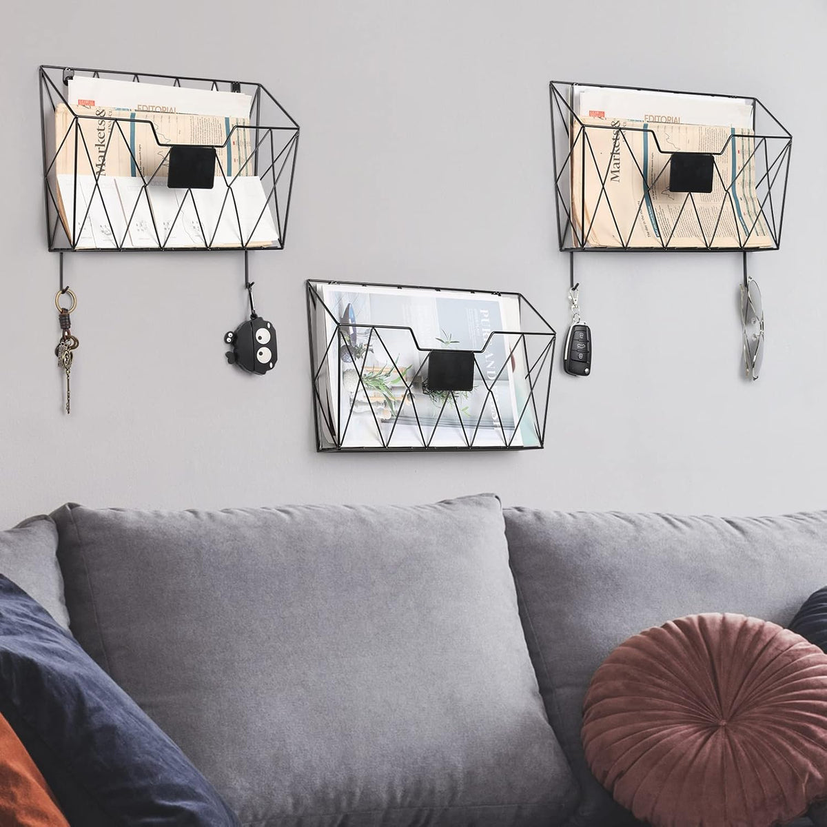 Wall File Organizer, Black