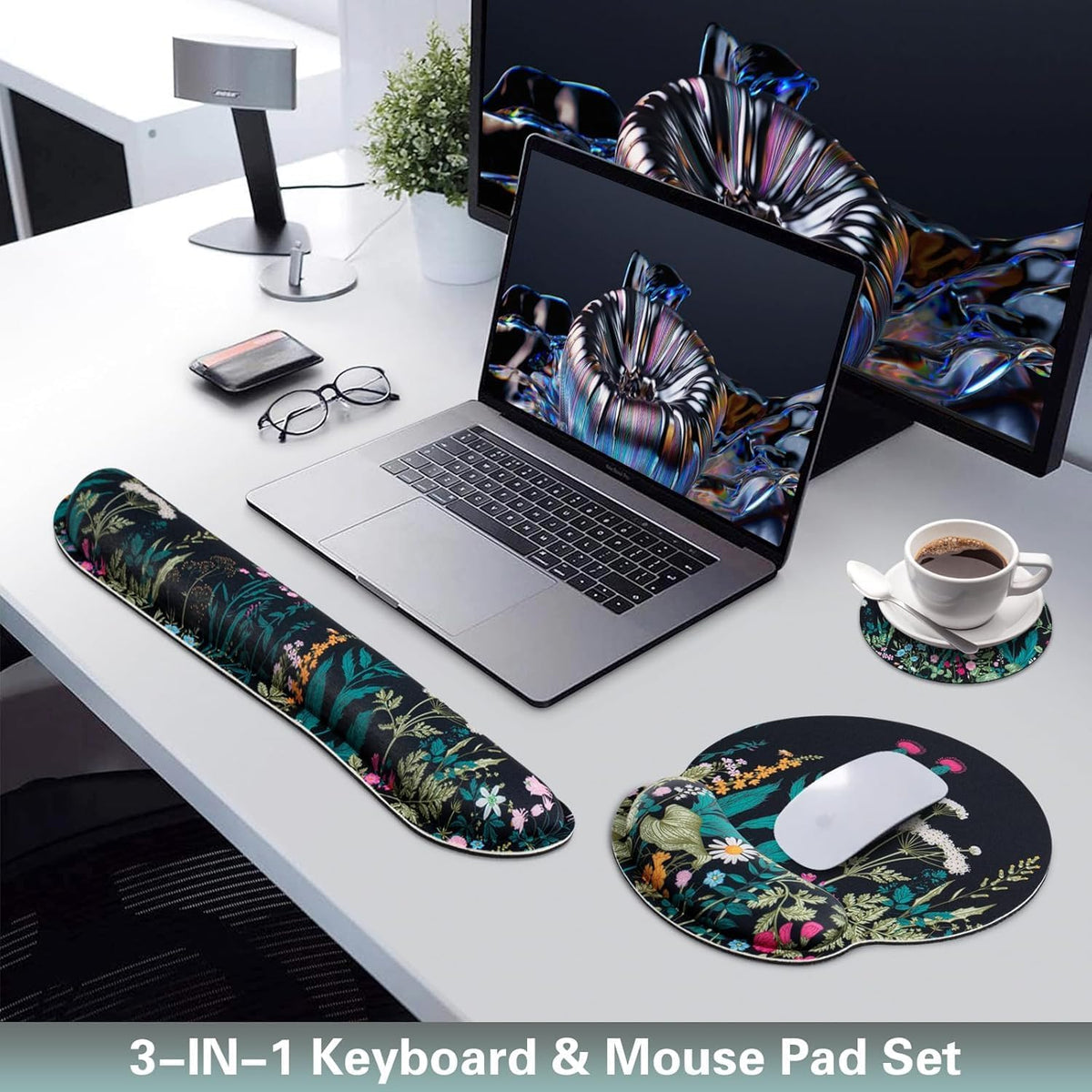 Mouse Pad with Wrist Rest Set