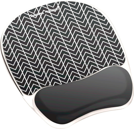 Photo Gel Mouse Pad Wrist Rest with MICROBAN - Black Chevron (9549901)