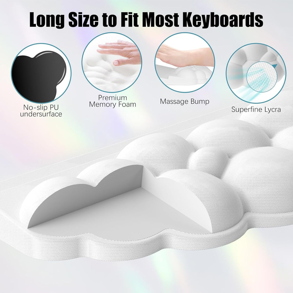 Ergonomic Wrist Rest, White