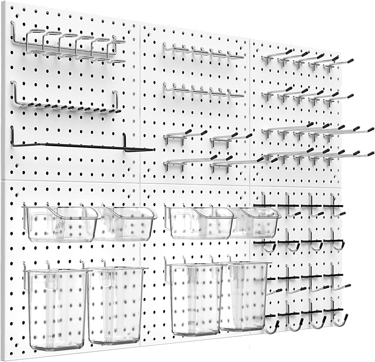 Peg Board Kit, Includes Pegboard and Accessories, White