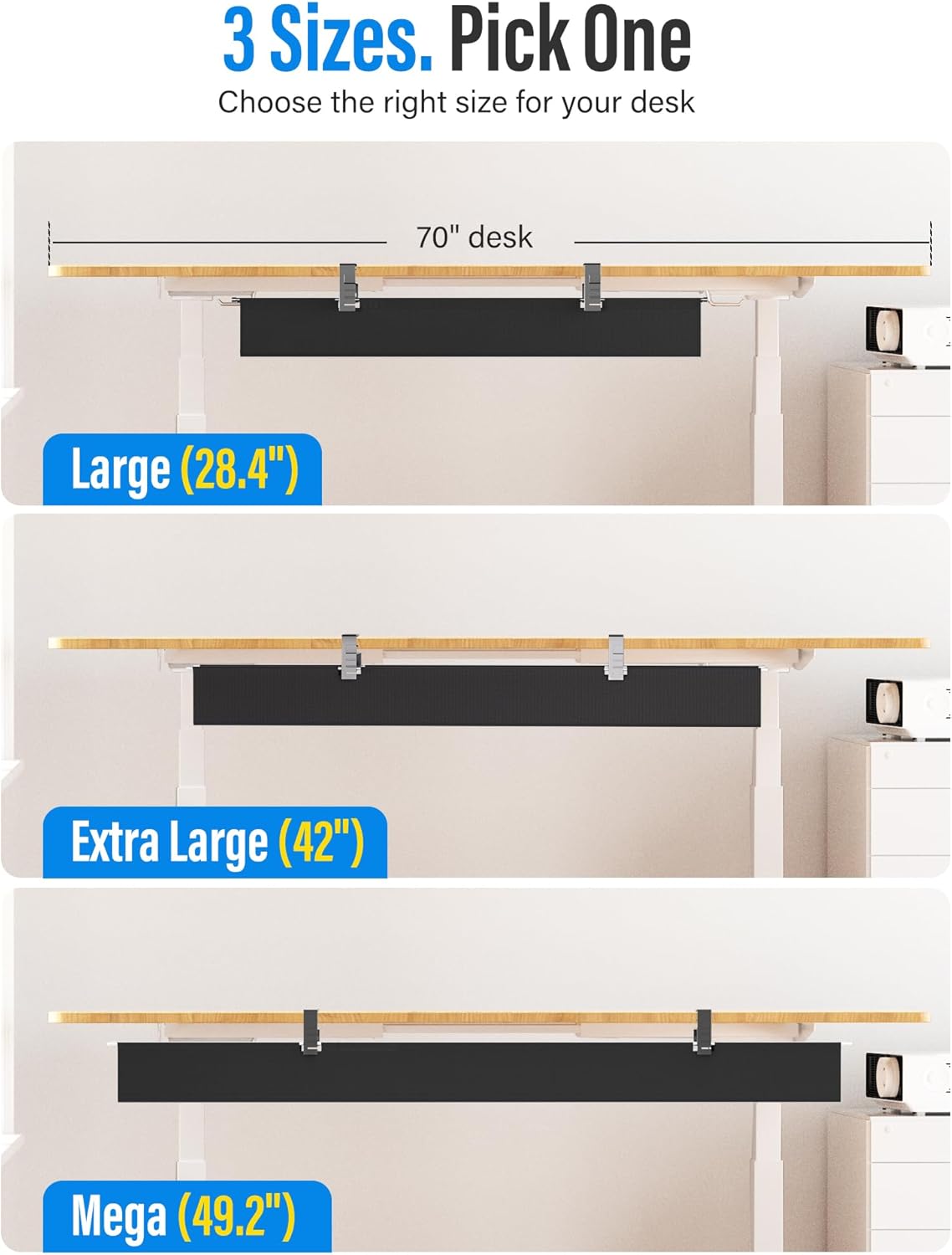 [Upgraded] Large Under Desk Cable Management Tray
