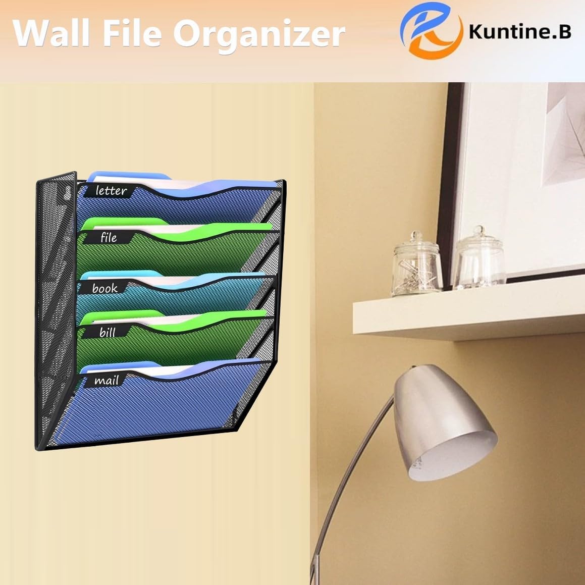 Wall File Organizer Office Hanging Magazine Holder Wall File