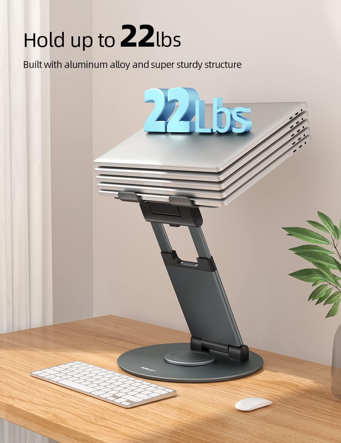 Telescopic 360 Rotating Laptop Stand, Gray