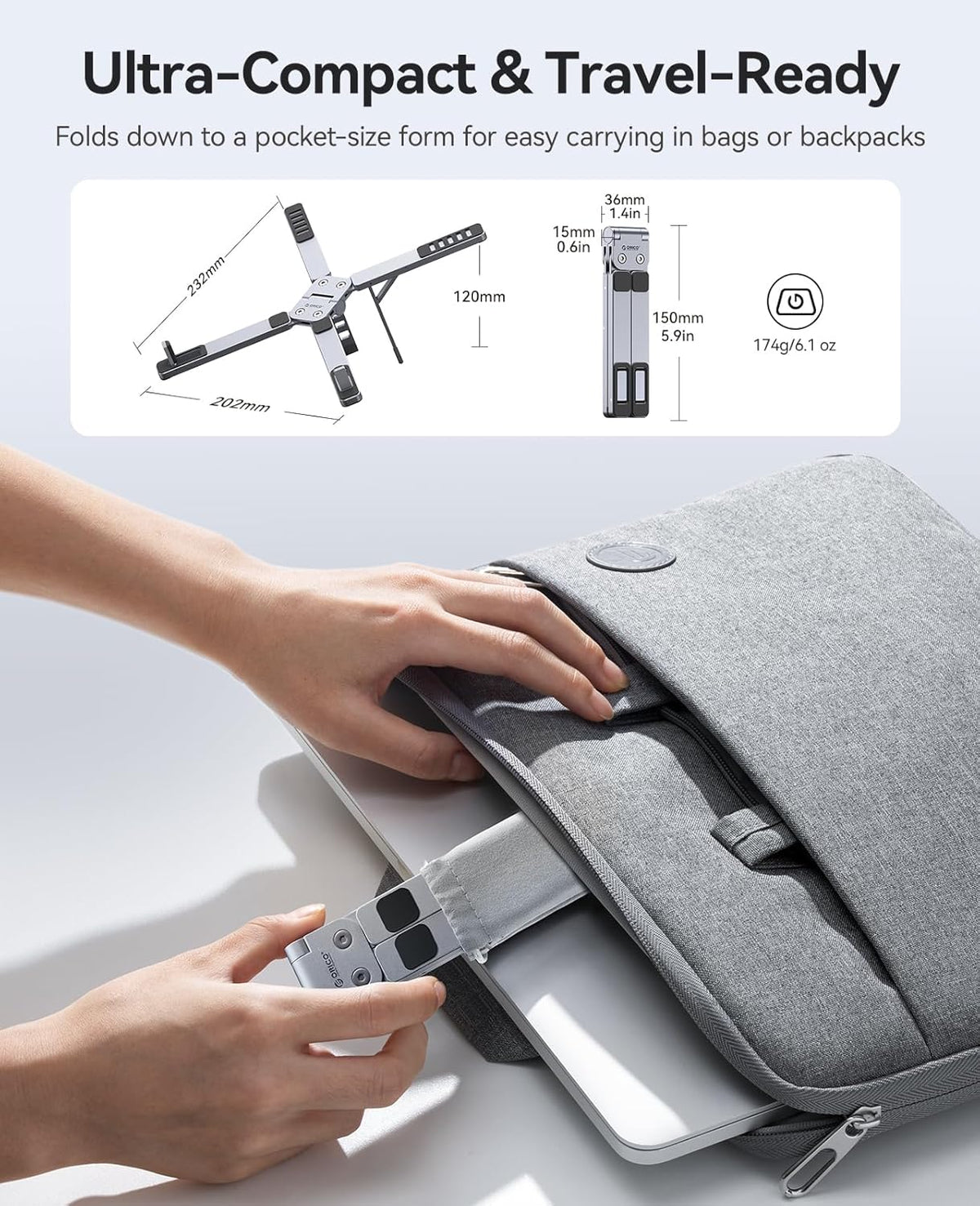 Portable Laptop Stand, Gray