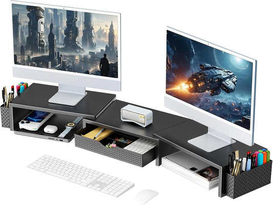 Dual Monitor Stand Riser, Black